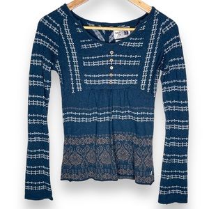 The North Face Wool Blend Nordic Print Long Sleeve Sweater Top Size XS